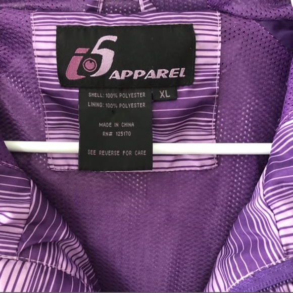 Size XL Lightweight Windbreaker Women's Purple Jacket - Picture 2 of 6